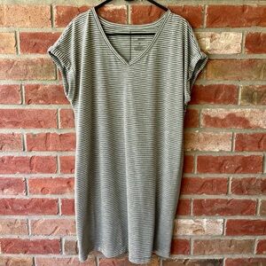 Sonoma Size XL Gray & White Striped Dress